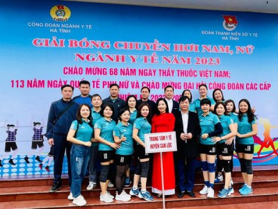 Trung tâm Y tế huyện Can Lộc tham gia giải bóng chuyền hơi nam, nữ Công đoàn nghành Y tế Hà Tĩnh nhân dịp kỷ niệm 68 năm Ngày thầy thuốc Việt Nam (27/02/1955-27/02/2023)