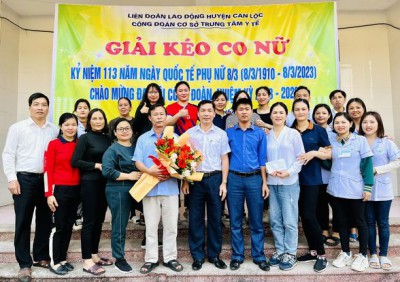 Trung tâm Y tế tổ chức giải kéo co nữ kỷ niệm 113 năm Ngày Quốc tế phụ nữ 8/3, chào mừng Đại hội Công đoàn nhiệm kỳ 2023- 2028.