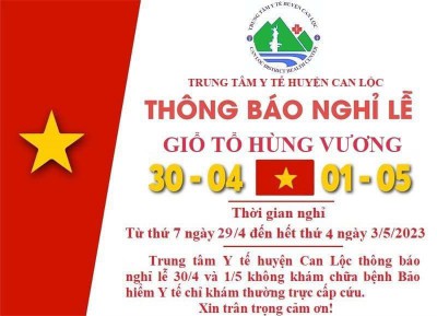 Thông báo lịch nghỉ lễ giỗ tổ hùng vương và chiến thắng 30/4-1/5/2023