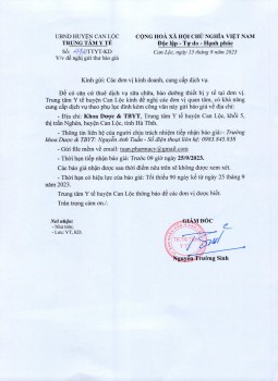 Đề nghị gửi thư báo giá