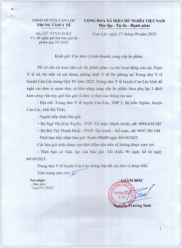 Đề nghị gửi báo giá