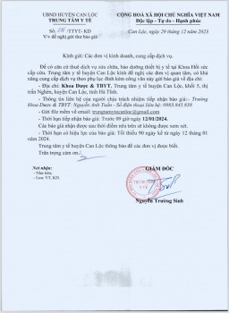 Đề nghị gửi thư báo giá