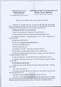 Báo giá vật tư, hóa chất