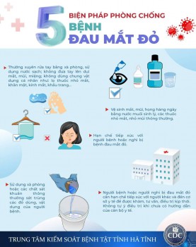 5 BIỆN PHÁP PHÒNG CHỐNG BỆNH ĐAU MẮT ĐỎ