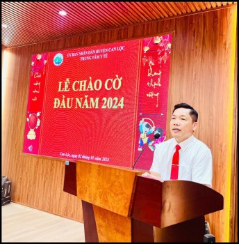 TRUNG TÂM Y TẾ CAN LỘC TỔ CHỨC LỄ CHÀO CỜ ĐẦU NĂM 2024