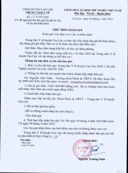 Thư báo giá chi phí tư vấn và chi phí thẩm địn