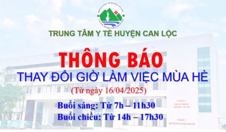 Thông báo thay đổi giờ làm việc mùa hè