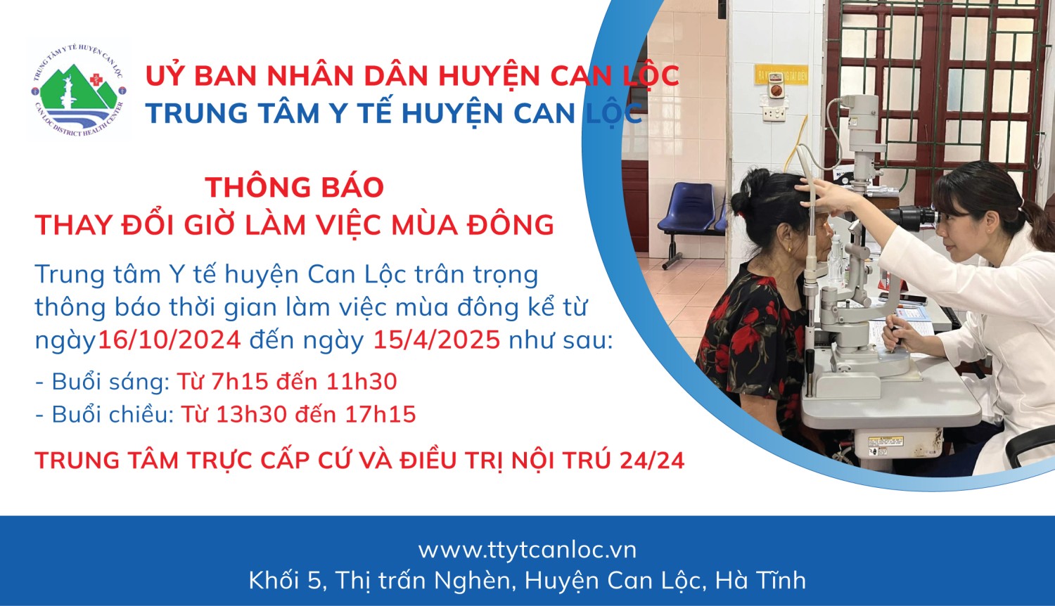 Thông báo thay đổi giờ làm việc